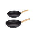 Sæt med 2 sorte non-stick aluminiumpander med træhåndtag Fuji Kampagne