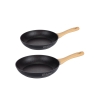 Sæt med 2 sorte non-stick aluminiumpander med træhåndtag Fuji Kampagne