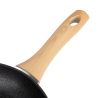 Sæt med 2 sorte non-stick aluminiumpander med træhåndtag Fuji På Tilbud