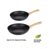 Sæt med 2 sorte non-stick aluminiumpander med træhåndtag Fuji Tilbud