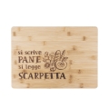 Skærebræt i træ 39x28 cm "Si scrive pane, si legge scarpetta" Kampagne
