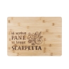Skærebræt i træ 39x28 cm "Si scrive pane, si legge scarpetta" Kampagne