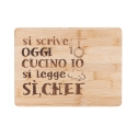 Skærebræt i træ 27x20 cm Si scrive oggi cucino io, si legge Sì Chef Kampagne