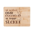 Skærebræt i træ 27x20 cm Si scrive oggi cucino io, si legge Sì Chef Kampagne