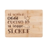 Skærebræt i træ 27x20 cm Si scrive oggi cucino io, si legge Sì Chef Kampagne