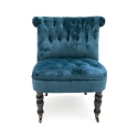 Vintage loungestol i velourlook med 2 hjul Vesta 