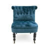 Vintage loungestol i velourlook med 2 hjul Vesta 