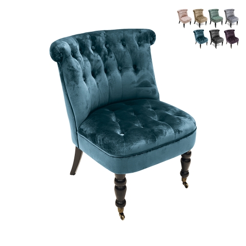 Vintage loungestol i velourlook med 2 hjul Vesta Kampagne