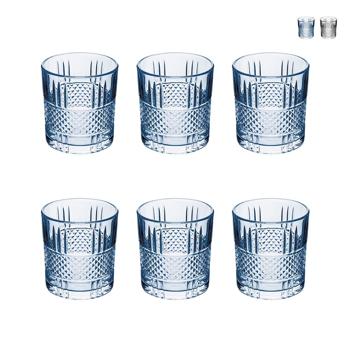 Sæt med 6 glas til vand 340 ml i dekoreret glas Dublin Kampagne Sæt med 6 glas til vand 340 ml i dekoreret glas Dublin Kampagne