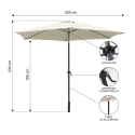 Rund haveparasol med centralt skaft, 3m - Cuba Omkostninger