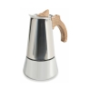 Moka kaffebrygger 2 kopper i rustfrit stål med træeffekt håndtag Riko Tilbud