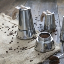 Moka kaffebrygger 2 kopper i rustfrit stål med træeffekt håndtag Riko På Tilbud