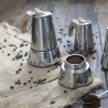 Moka kaffebrygger 2 kopper i rustfrit stål med træeffekt håndtag Riko På Tilbud