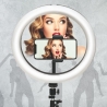 Ring light LED selfie lampe med smartphoneholder Fira 