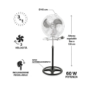 Justerbar 3i1 gulv-, bord- og vægventilator Planetarium Valgfri