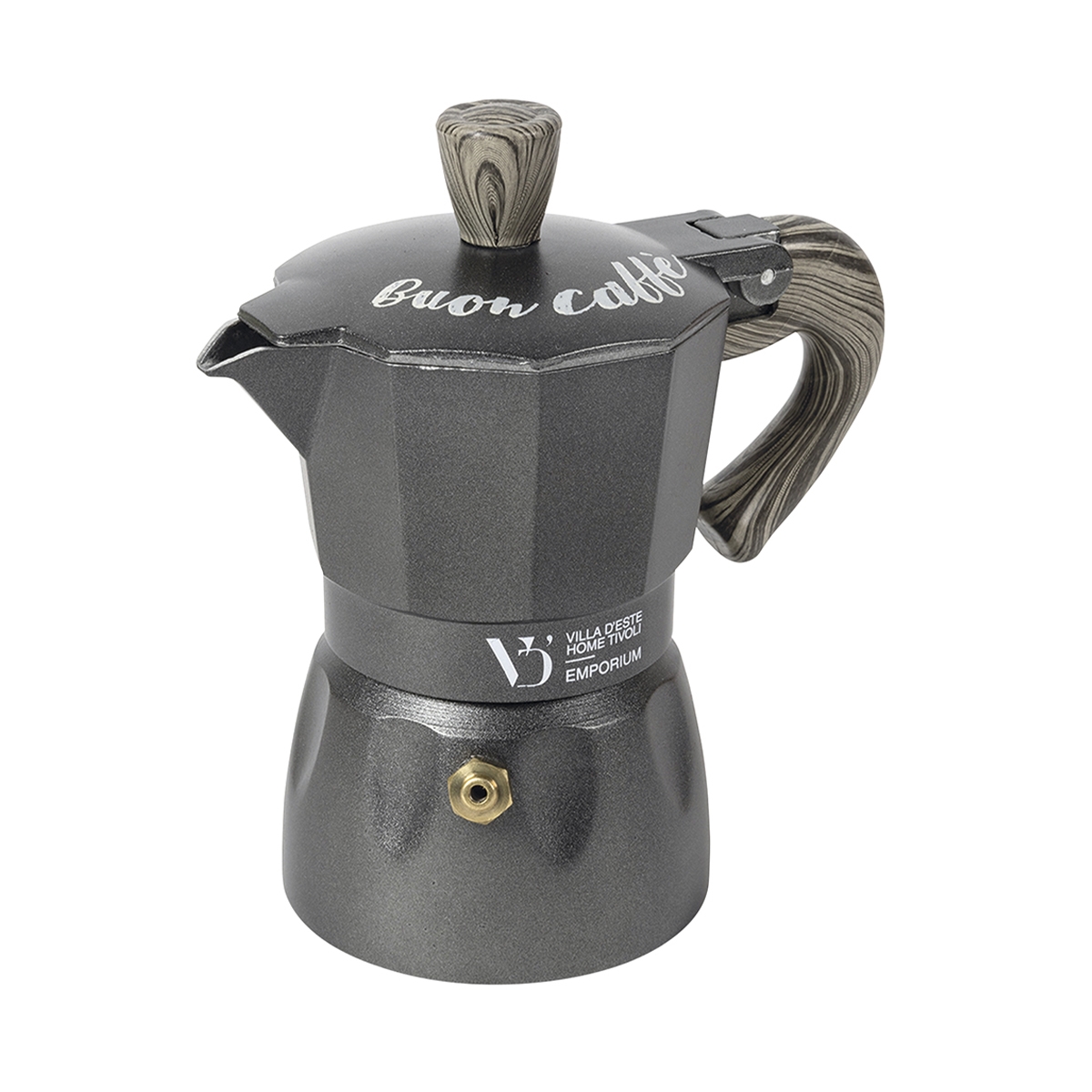 Mokkakande til 6 kopper med træeffekt håndtag Buon Caffè Kampagne