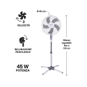 Standventilator 3 hastigheder 5 blade justerbar højde ArticFresh Model