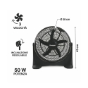 Rund boksventilator 5 vinger Ø43 cm 3 hastigheder 50W Falek Mængderabat