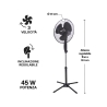 Gulvventilator med krydsfod, 3 hastigheder, 45 W, 133 cm ArticFresh Udsalg