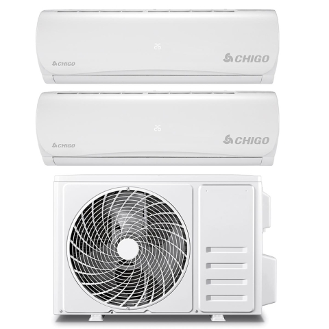 Dobbelt split aircondition 9000+12000 BTU med inverter og WiFi Aero Kampagne