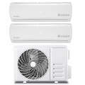 Dobbelt split aircondition 9000+12000 BTU med inverter og WiFi Aero Kampagne
