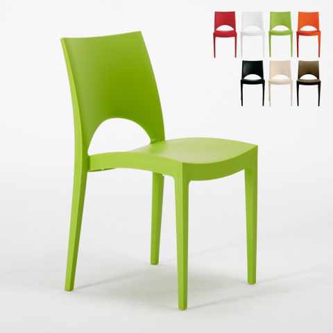 Sæt med 24 Paris Grand Soleil stabelbar spisebord stole plastik i mange farver Kampagne
