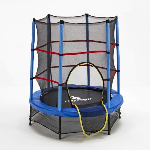 Rund trampolin 140 cm til børn med sikkerhedsnet Frog