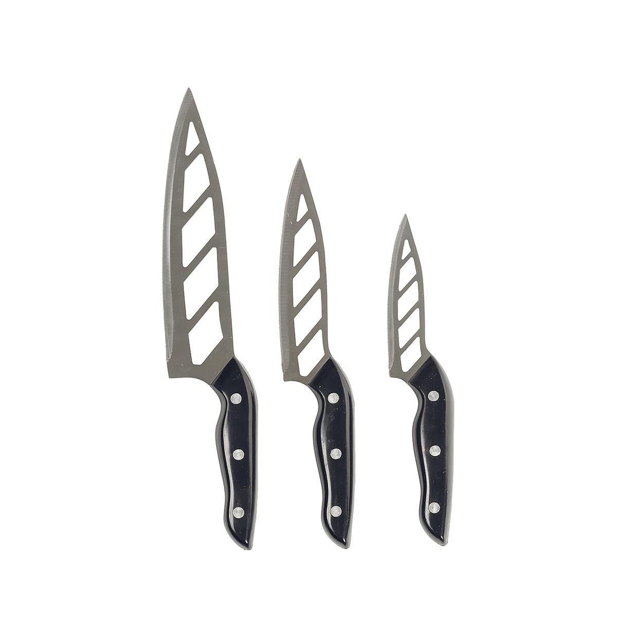 Sæt med 3 universal knive, stålblad og nittet greb Tavina Kampagne Sæt med 3 universal knive, stålblad og nittet greb Tavina Kampagne