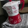 Traditionel mokkakande 1-kop i dekoreret aluminium Cuore På Tilbud
