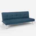 Astralis 2 personers sofa futon sovesofa stof med metalben USB-oplader Udsalg