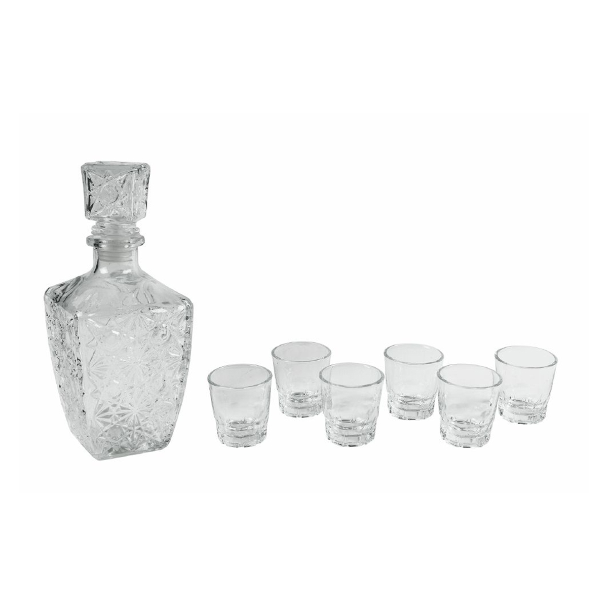 Sæt glaskaraffel til likør + 6 glas Diamante Kampagne Sæt glaskaraffel til likør + 6 glas Diamante Kampagne