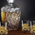 Sæt glaskaraffel til likør + 6 glas Diamante På Tilbud