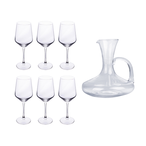 Royal Set vinsmagningssæt: 6 glas + karaf i glas Kampagne