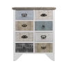 Mobil kommode i shabby chic stil med 8 skuffer i træ 65x37x81 cm Sardinia På Tilbud