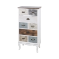 Høj kommode i træ med 8 skuffer 58x35x123cm shabby chic Sardinia Kampagne