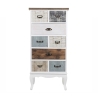 Høj kommode i træ med 8 skuffer 58x35x123cm shabby chic Sardinia På Tilbud
