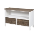Shabby chic TV-bord i træ med 2 skuffer Terosk Kampagne