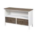 Shabby chic TV-bord i træ med 2 skuffer Terosk Kampagne