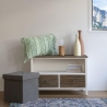 Shabby chic TV-bord i træ med 2 skuffer Terosk På Tilbud
