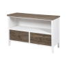 Shabby chic TV-bord i træ med 2 skuffer Terosk Tilbud