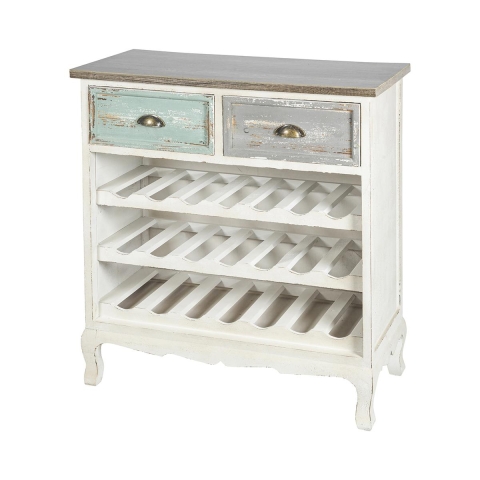 Shabby Chic Cortez vinskab i træ, plads til 21 flasker Kampagne