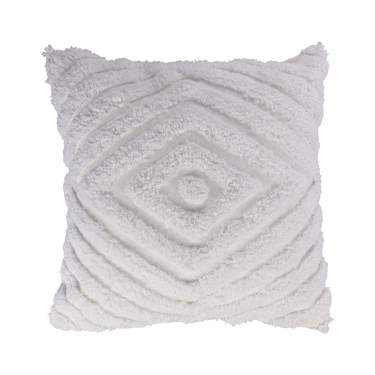 Fronda pudebetræk til sofa 45x45cm hvid aftageligt med diamantmønster Kampagne Fronda pudebetræk til sofa 45x45cm hvid aftageligt med diamantmønster Kampagne