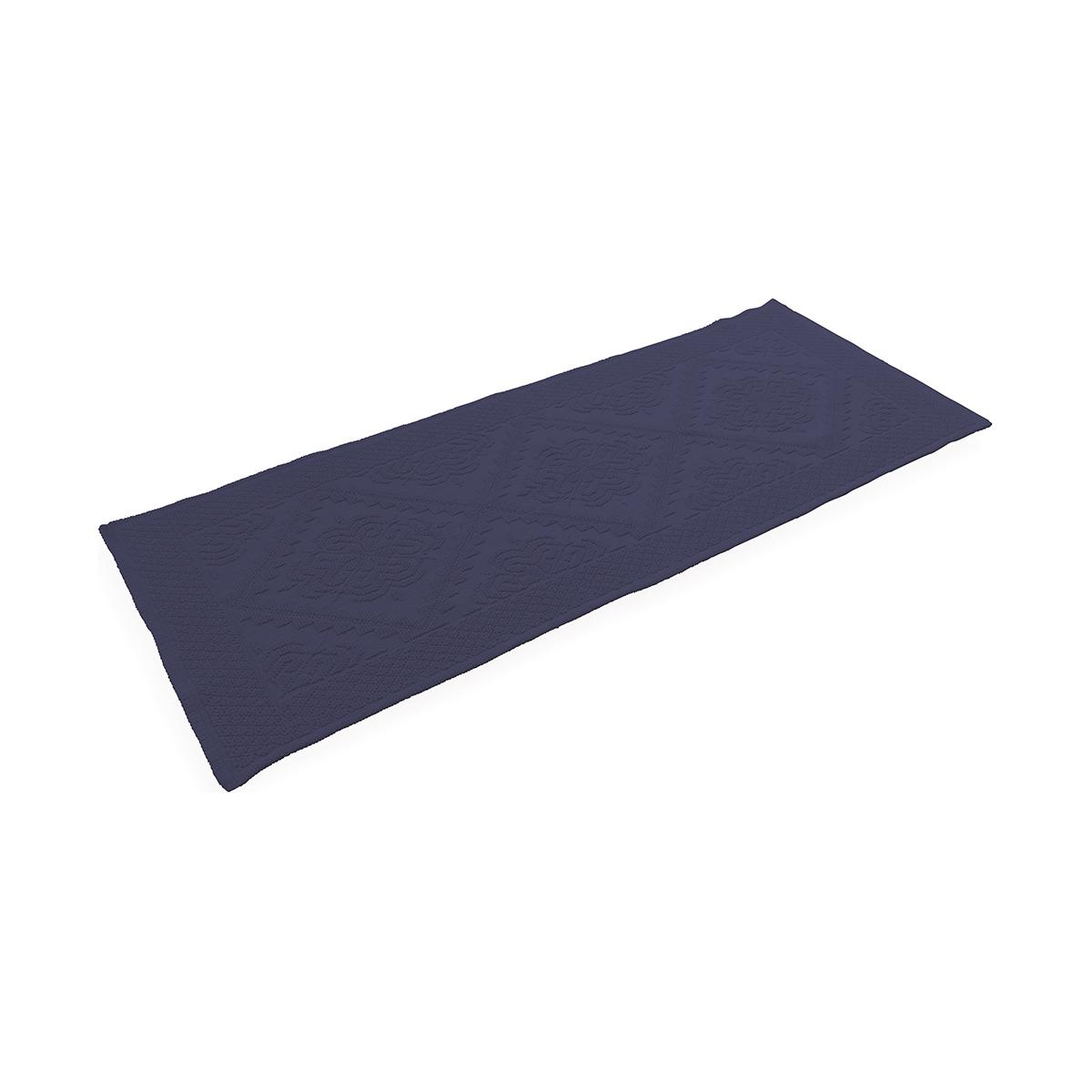Blåt badeværelsestæppe 60x150 cm skridsikker i bomuld, elegant Lukas Kampagne Blåt badeværelsestæppe 60x150 cm skridsikker i bomuld, elegant Lukas Kampagne