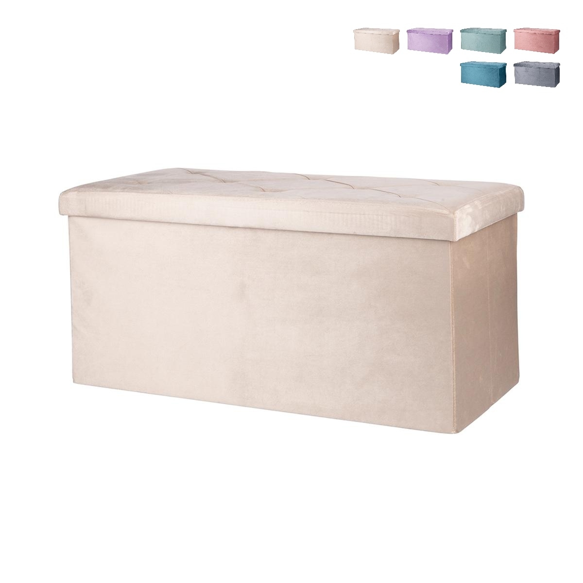 Makino multifunktionel opbevaringsbænk i fløjlseffekt 76x37,5x38 cm Kampagne Makino multifunktionel opbevaringsbænk i fløjlseffekt 76x37,5x38 cm Kampagne