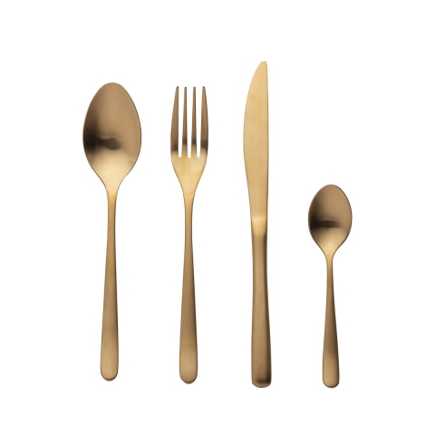 Sæt med 24 rustfri stålbestik 18/0 satin finish Milano Kampagne