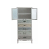 Shabby chic skænk med vitrineskab, 2 glaslåger, 5 skuffer Valencia Tilbud