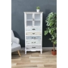 Shabby chic skænk med vitrineskab, 2 glaslåger, 5 skuffer Valencia Rabatter