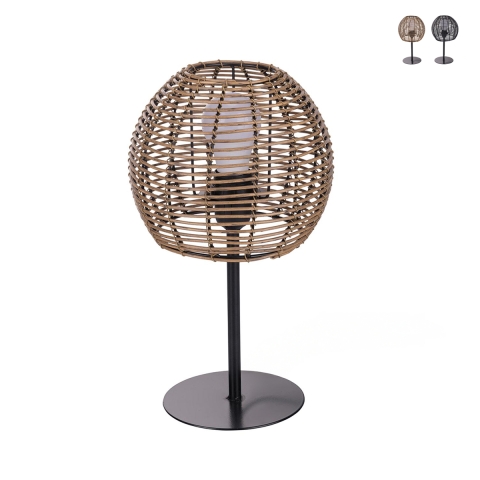 Bordlampe med trådskærm i rattan-look Tashik Kampagne
