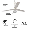 Loftventilator med lys 3 vinger 5 hastigheder Windy Tilbud