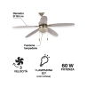 Loftsventilator med lys, 5 blade, reversibel funktion Windy Tilbud
